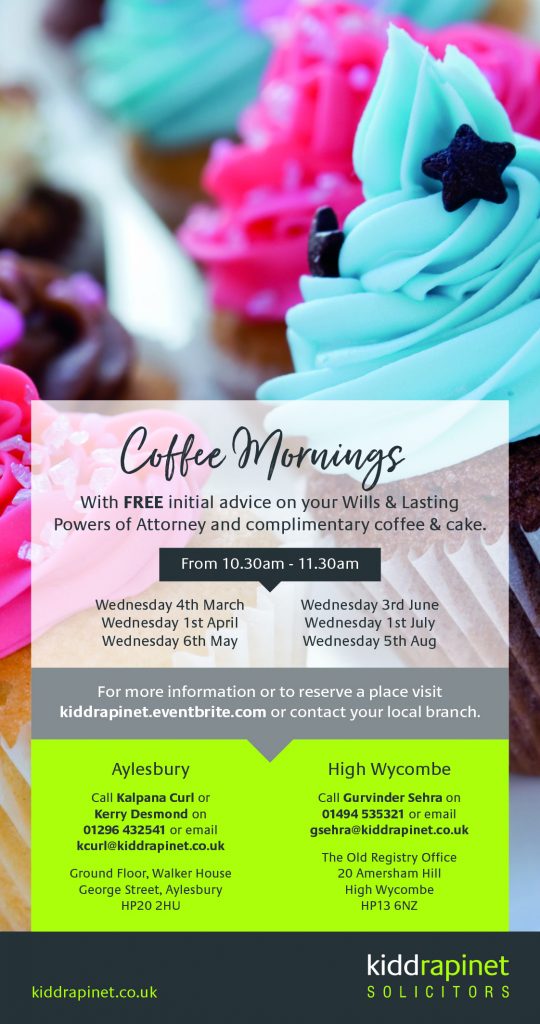 Wills and coffee mornings Kidd Rapinet